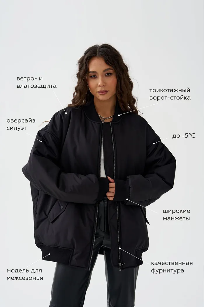 Куртка бомбер черного цвета