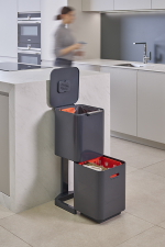 Контейнер для мусора с двумя баками Totem Compact 40 л графит, Joseph Joseph