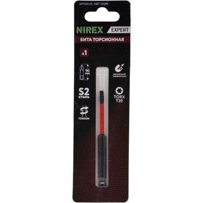 Бита NIREX Expert Torsion TORX T20, 90мм NBT-T2090
