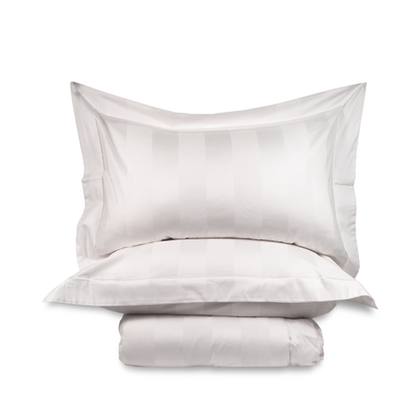 Постельное белье из страйп-сатина Ritz | White