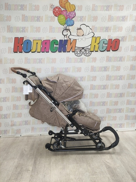 Санки-коляски Ника Joy every day 1 бежевый с мишками