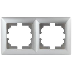 Рамка для розеток и выключателей Intro Solo 4-502-03 на 2 поста, СУ, алюминий