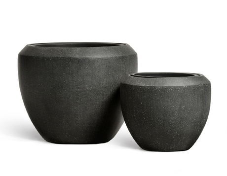 Кашпо TREEZ Effectory - серия Quartz - Чаша Design - Чёрный кварц