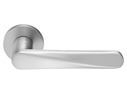 Ручка дверная CAYAN MH-58-R6 MSC раздельная на круглой розетке 6 мм