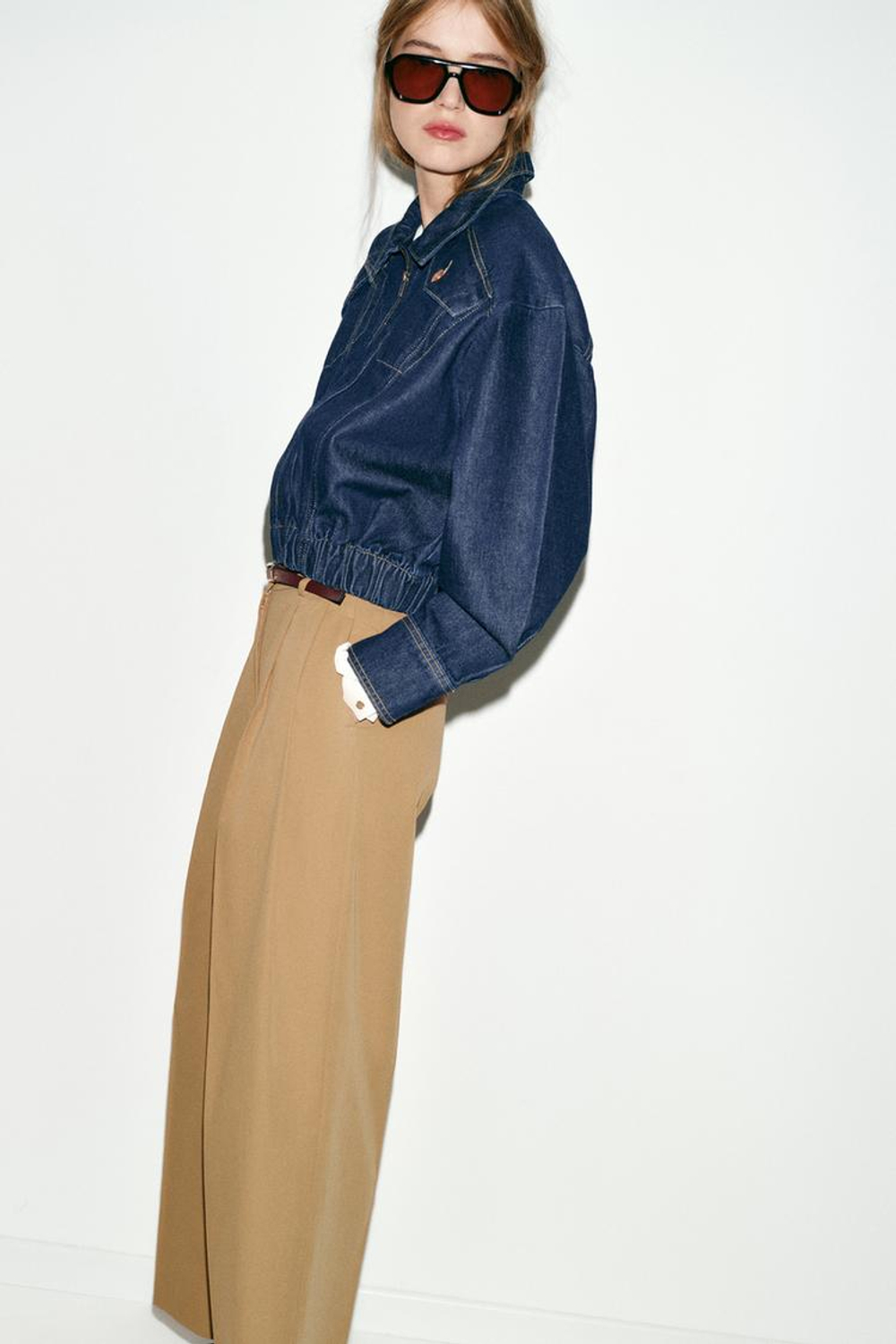 ZARA ДЖИНСОВЫЙ БОМБЕР Z1975, СИНИЙ