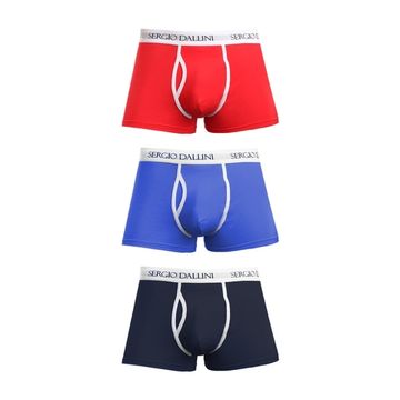 Набор мужских трусов боксеров 3в1 (синие, красные, темно-синие) Sergio Dallini SD941-4