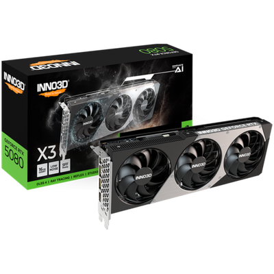 INNO3D NVIDIA GEFORCE RTX 5080 X3 16GB GDDR7 256bit, 2617 MHz / 30Gbps, 3x DP, 1x HDMI, 3 fan, 2 slot