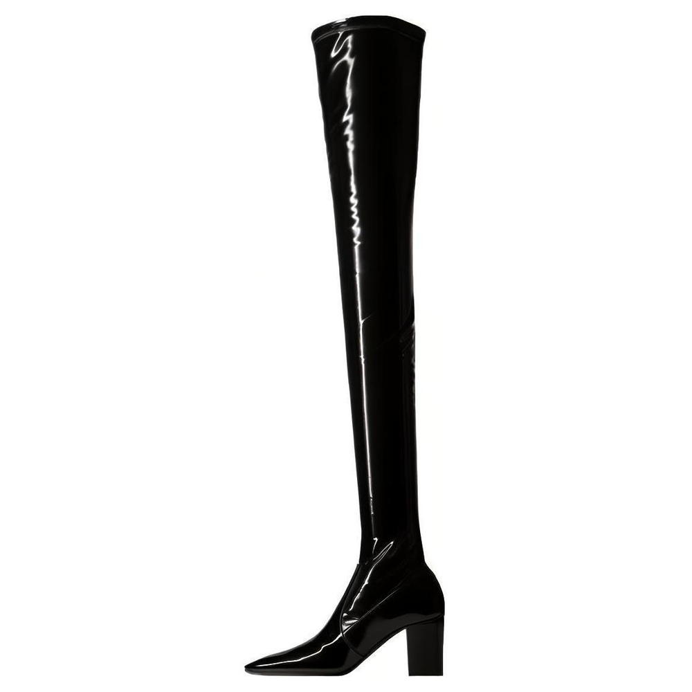 SAINT LAURENT Joelle 70mm Patent-finish Boots