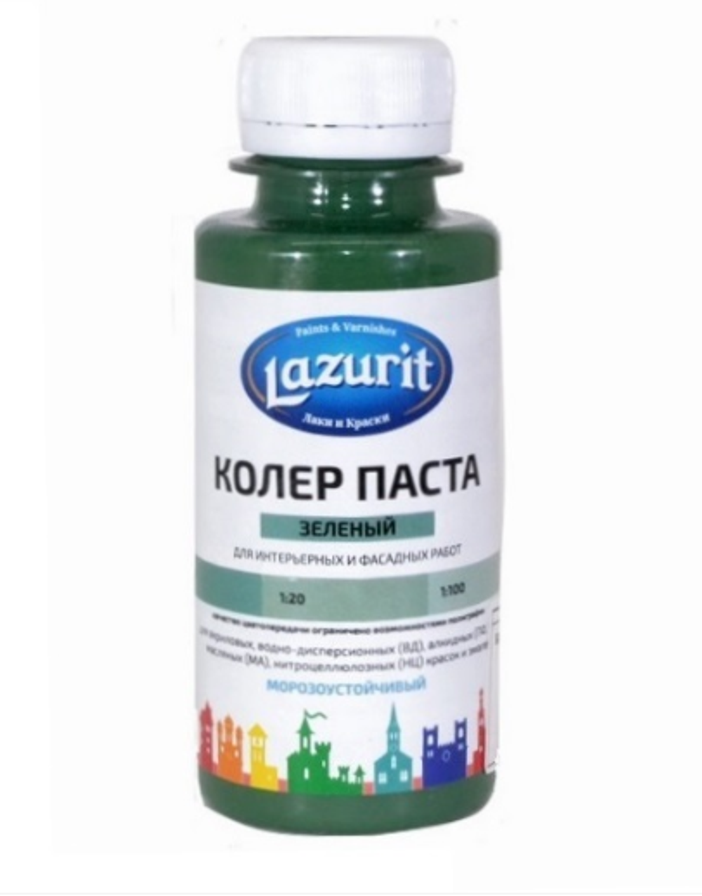 Колер универсальный 100мл №24 зеленый Lazurit