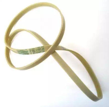 Ремень 1197 J5 EL Megadyne для стиральной машины 1156мм белый, зеленая надпись