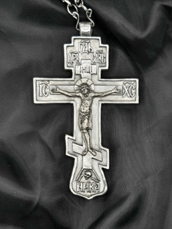 Крест иерейский “Николаевский” с распятием XII век (серебрение)