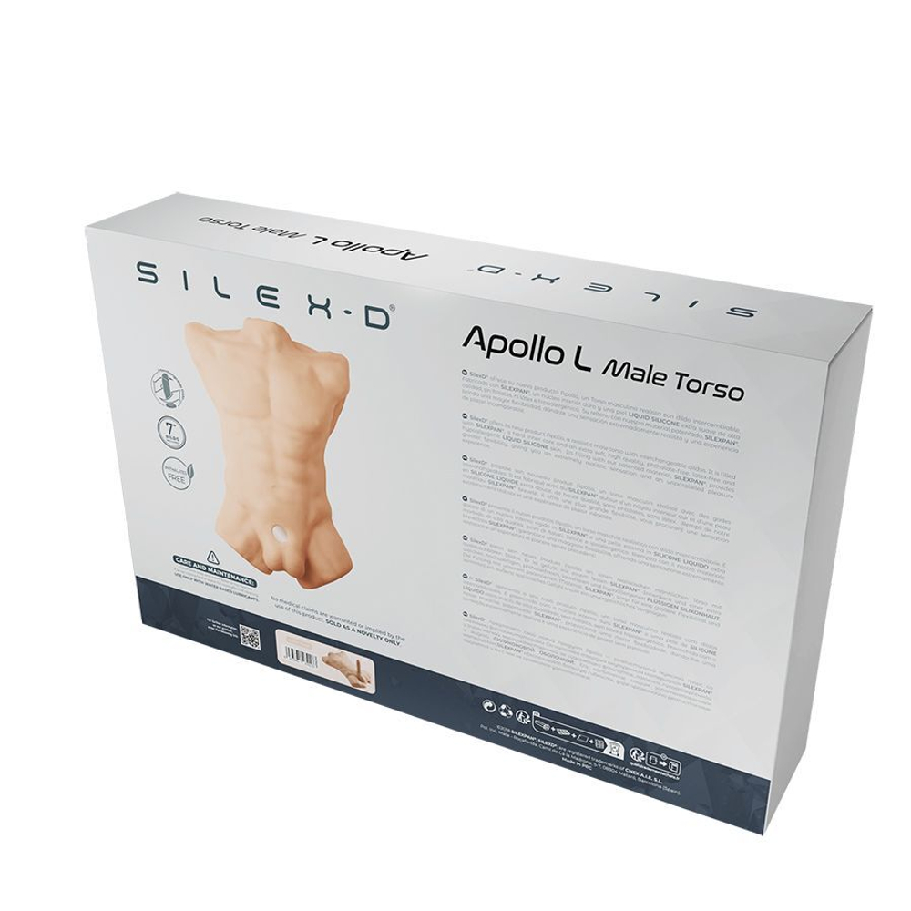 Телесный мужской торс с фаллоимитатором SILEXD Apollo L 7"