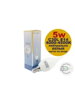 Светодиодная LED лампа C30L 5W E14 нейтр 5шт