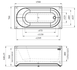 Акриловая ванна Radomir Vanessa (Радомир Ванесса) Виктория 150х70, с каркасом