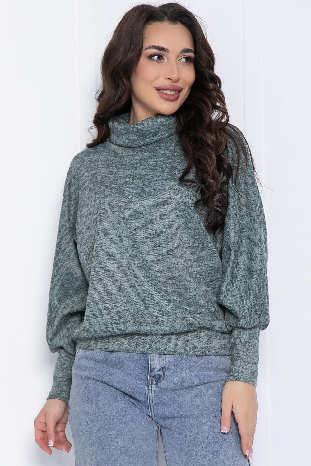 Джемпер Бернарда (мятный меланж) Б12490-8 LT Collection