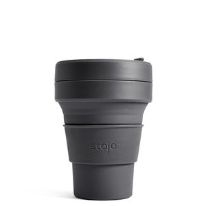 Стакан складной силиконовый Stojo Pocket Cup Carbon, 12 oz / 355 мл