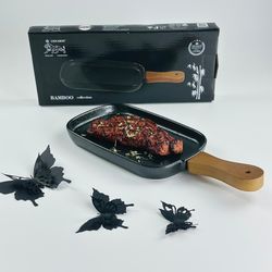 Lenardi 235-038 Прямоугольное блюдо 29см с ручкой BLACKWOOD в под.уп.(х24)Фарфор