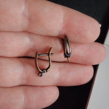 Швензы, латунь патина бронза, английский замок, ювелирная заводская фурнитура, про-во Россия