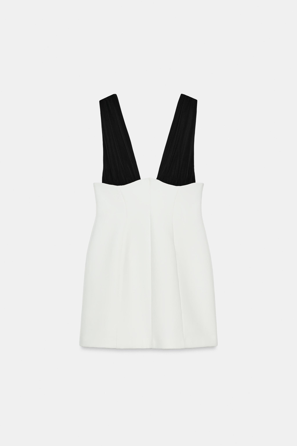 ZARA КОМБИНИРОВАННОЕ МИНИ-ПЛАТЬЕ, БЕЛЫЙ/ЧЕРНЫЙ