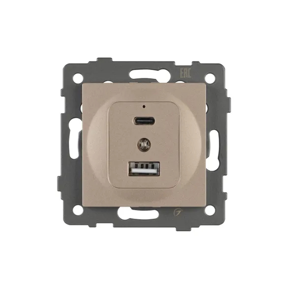 Механизм USB розетки SCT-MUAC-PL-GD-V (5V, 3A, QC4) (Arlight, -) 049841