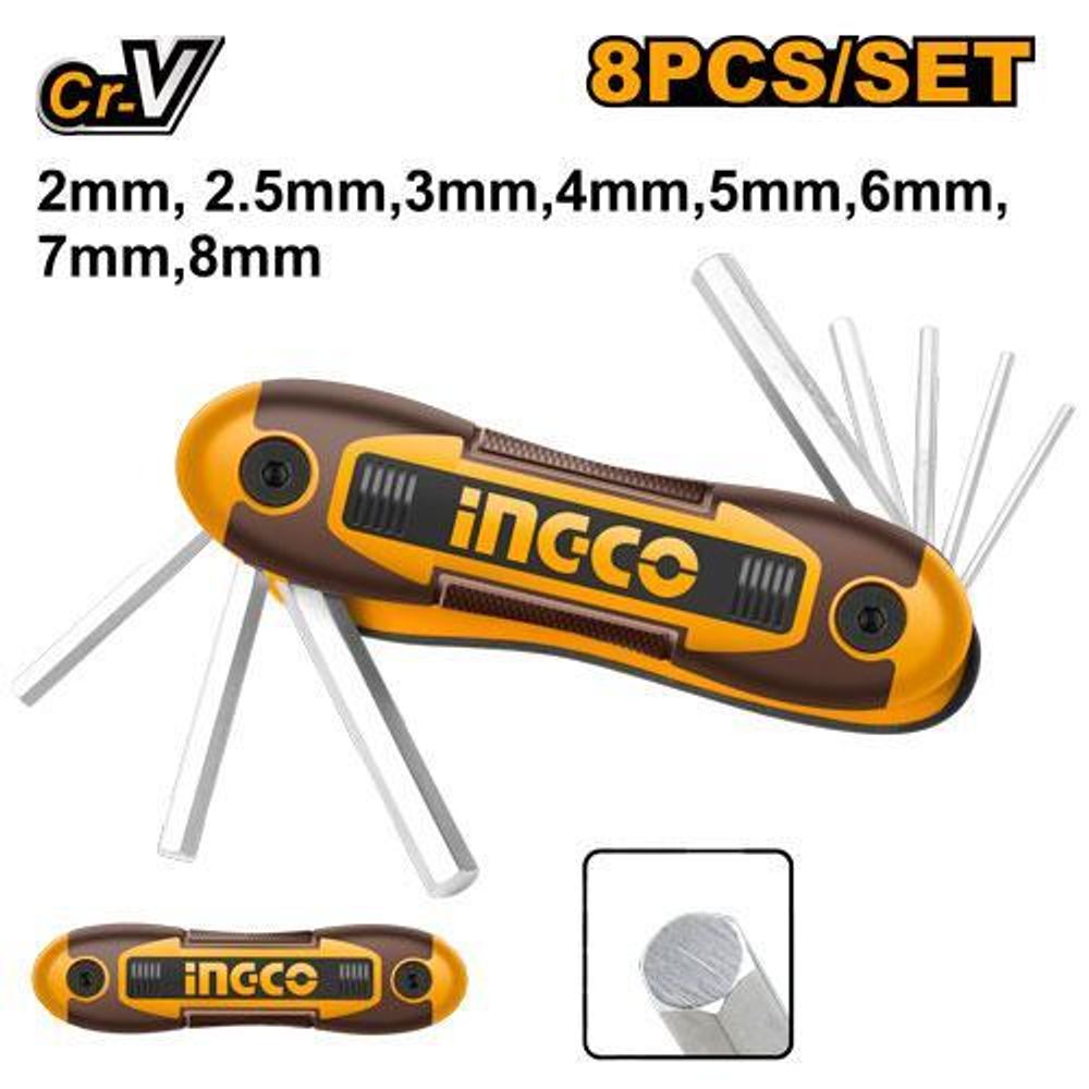 Набор шестигранников HEX 2-8 мм INGCO HHK14081 INDUSTRIAL