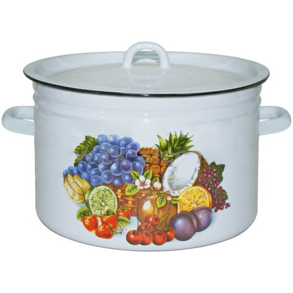 Кастрюля эмалированная 7,5л с рисунком 02-1620Н/4