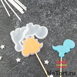 Силиконовая форма для леденцов «Динозаврики»