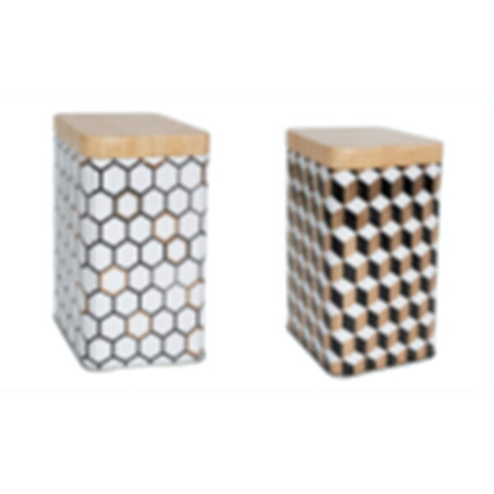 Банка для продуктов металлическая «Geometry» 1200мл 9*9*15см