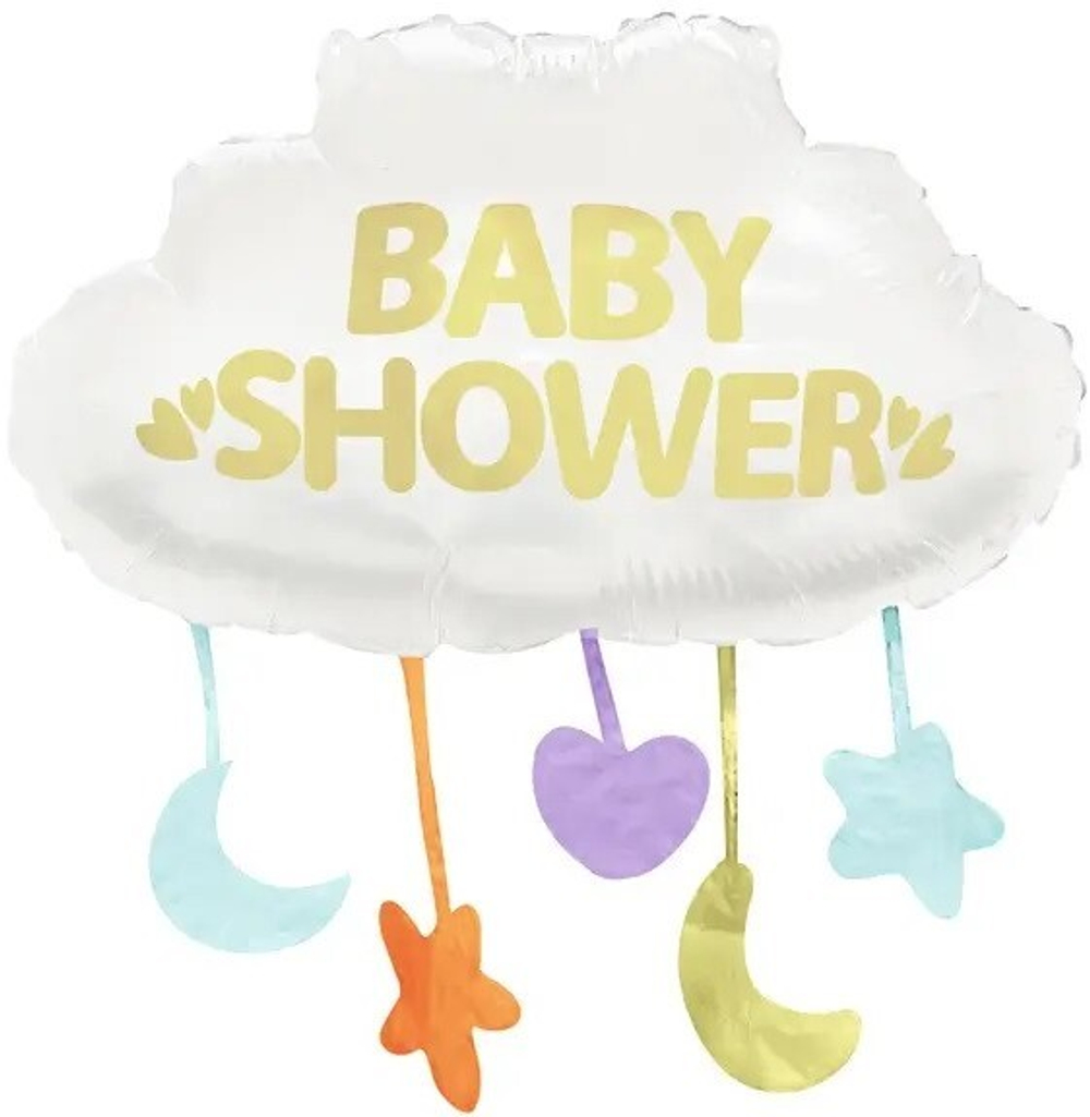 Шар (26""/66 см) Фигура, Облако для Малыша (звезды), 1 шт.Baby shower Г018