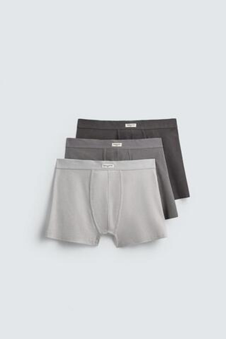 ZARA НАБОР ИЗ ТРЕХ ТРУСОВ-БОКСЕРОВ ИЗ МЯГКОЙ ТКАНИ, РАЗНОЦВЕТНЫЙ