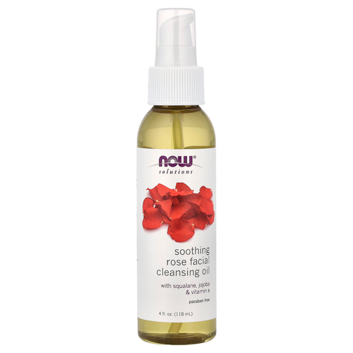 NOW Foods, Solutions, Успокаивающее очищающее масло для лица с розой, 4 жидких унции (118 мл)