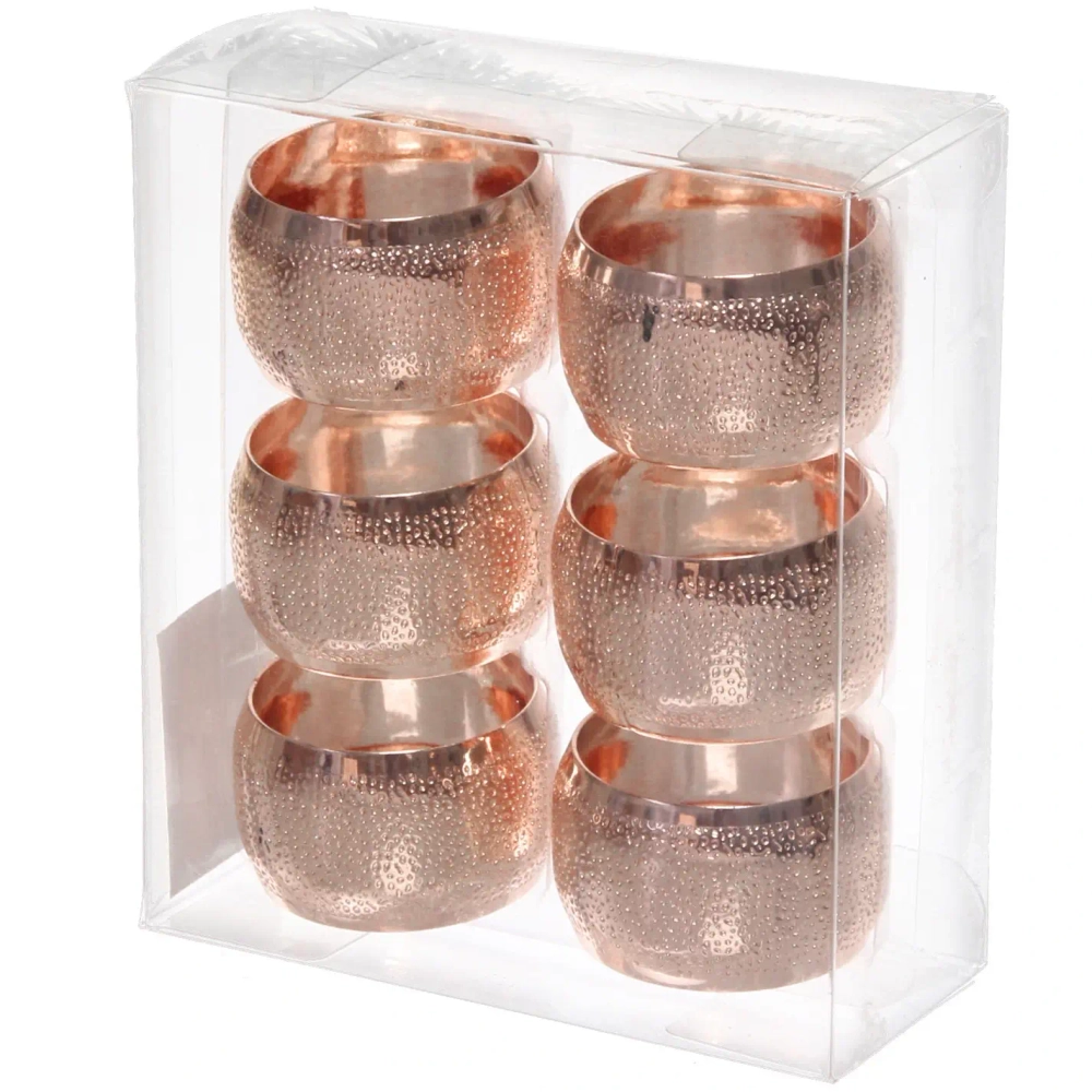 Набор колец для салфеток 6шт «Лайн» 4,5*2,8см, розовое золото