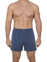 Мужские семейные трусы с рисунком-сеткой (Размер: L) (Цвет: темно-синий)