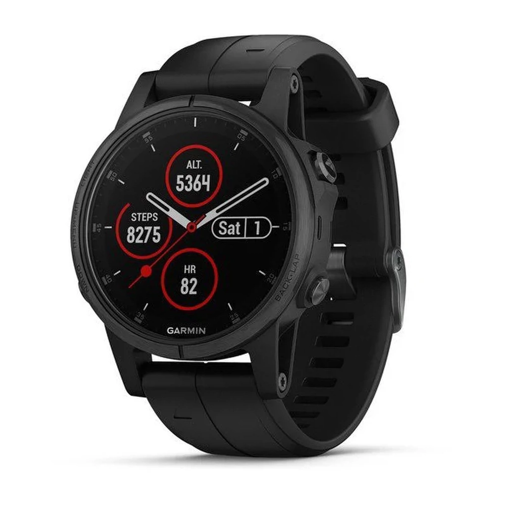 Смарт-часы Garmin Fenix 5s Plus Sapphire, черный, 010-01987-03