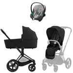 Коляска Cybex Priam IV Matt Black complete Aton S2 Lava Grey Base One 4 в 1 Sepia Black