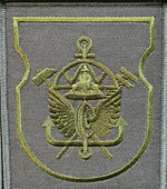 Шеврон вышитый батальона ЖДВ полевой (молот, ключ, шапка мономаха) на липучке