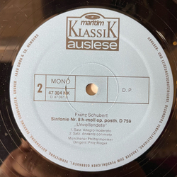 Винтажная виниловая пластинка LP Schubert Шуберт, Mozart Моцарт, Die Unvollendete (Германия 1977)