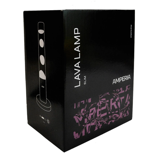 Лава лампа Amperia Slim Желтая, Красная, корпус черный (39 см)