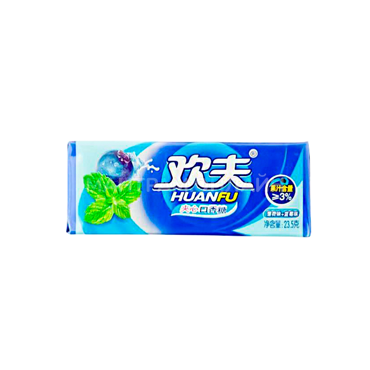 Жевательная резинка Huanfu со вкусом черники и мяты 22 г