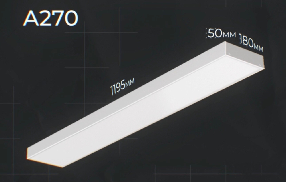 Светильник LED ДВО 35Вт 4000K с БАП 1ч 1195х180х50 мм IP40 призма A270 2.0 VARTON