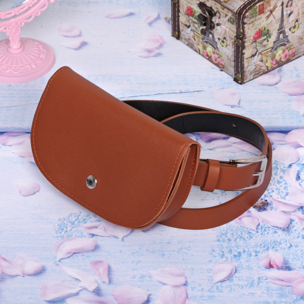 Сумка поясная «Street Fashion», цвет коричневый, 17*11*105см