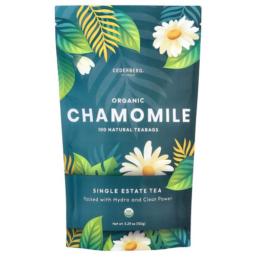 Cederberg Tea Co, Organic Chamomile, без кофеина, 100 натуральных чайных пакетиков, 150 г (5,29 унции)