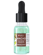 Укрепляющее масло для ногтей со смолой мастикового дерева и шиммером «PISTACHIO». 15 мл Milv