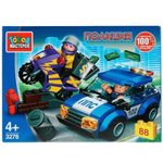 Конструктор пластмассовый 88эл. Полиция "Полицейская погоня" 3276-UU (Город мастеров)