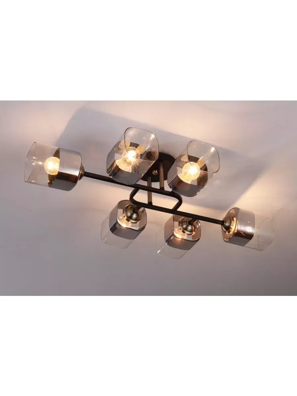 Люстра потолочная JADA E27*6*60W черный, бронза