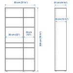 Книжный шкаф  - VIHALS IKEA/ ВИХАЛС ИКЕА,96х37х200 см,  черный