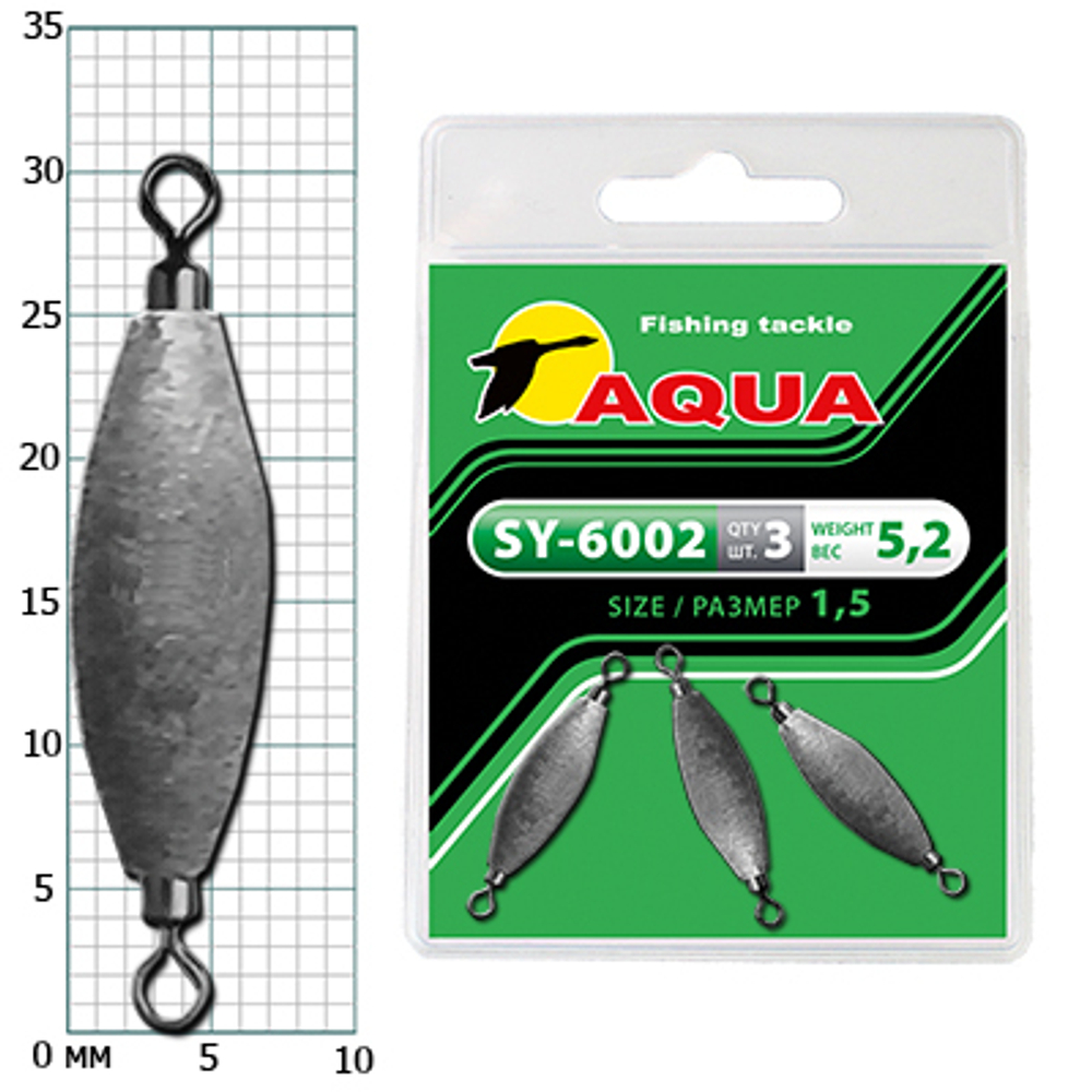 Груз с вертлюгом для рыбалки SY-6002 1,2 (4,2g) (упк. 3шт.)