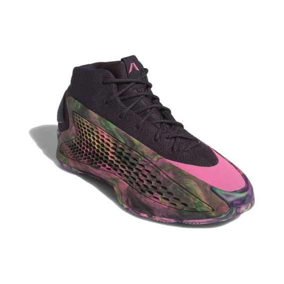 Адидас А.E. 1 Баскетбольные кроссовки Высокие Мужские Черно-фиолетовые