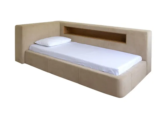 Диван-кровать Cube c нишей L антивандальная ткань (бежевый)