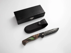 Складной нож "Таежник", ламинированная сталь, рукоять черный граб/орех/зеленый акрил